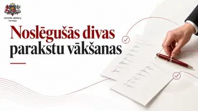 Uzraksts “Noslēgušās divas parakstu vākšanas”, blakus roka ar pildspalvu pie parakstu lapām